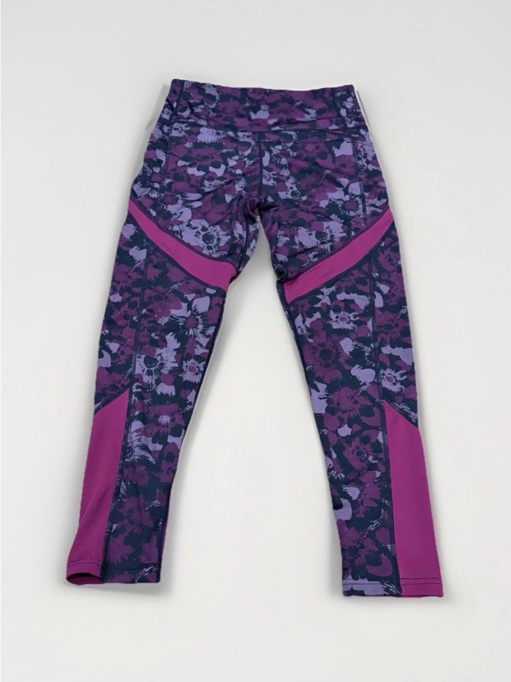 Nicole Miller Sport Plum Floral Workout Leggings